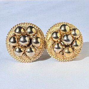 Vintage gold ball cluster 50's clip on earrings.